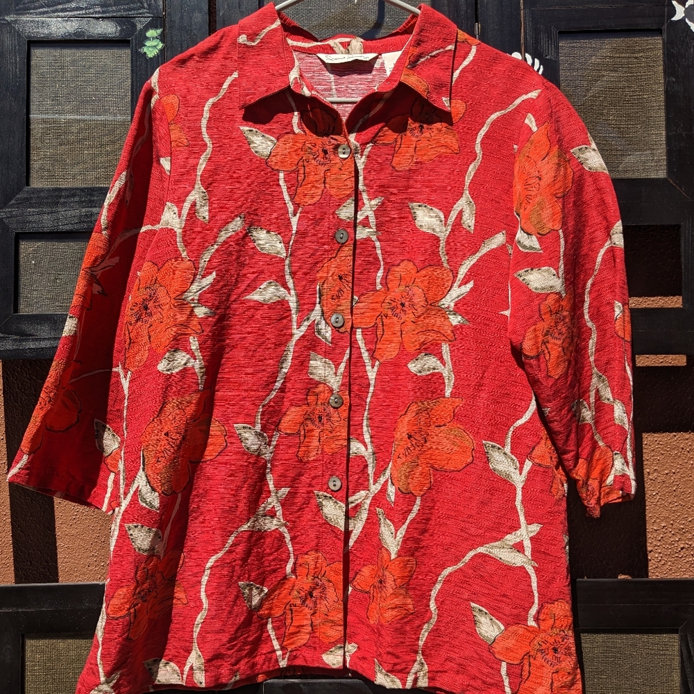 Silk Women's Blouse button up with Beaded detail